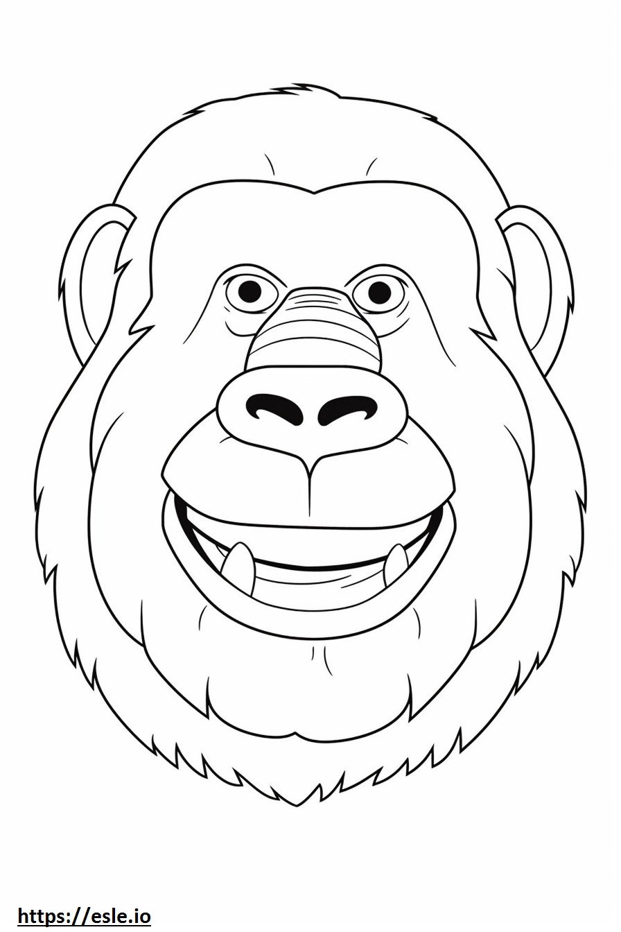 Ape smile emoji coloring page