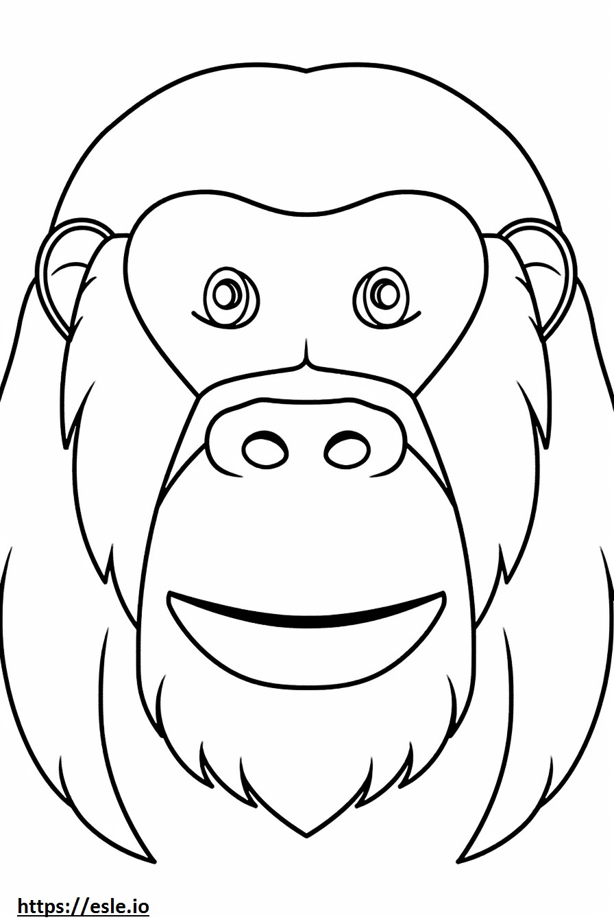 Coloriage Emoji sourire de singe à imprimer