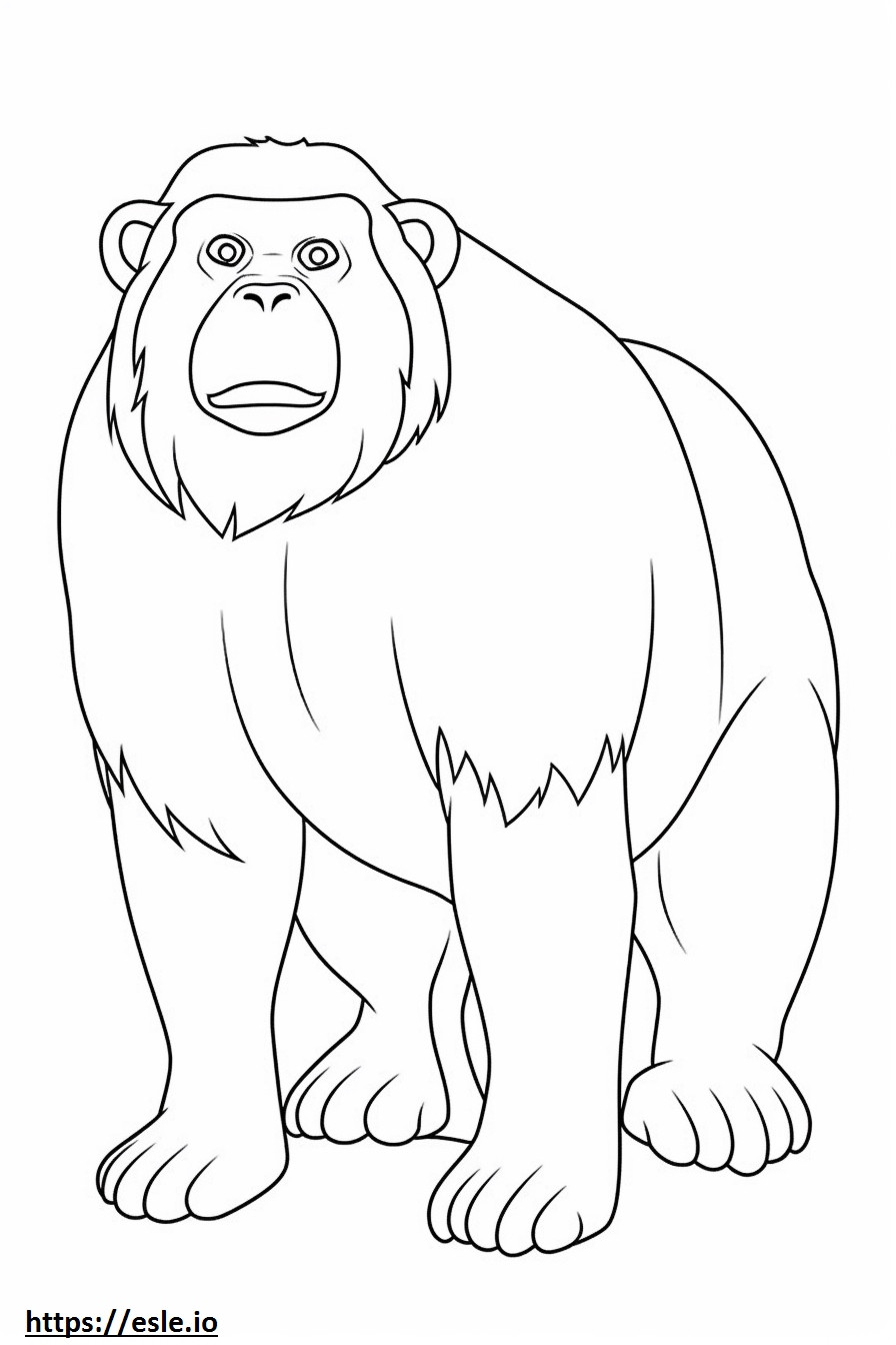 Macaco fofo para colorir