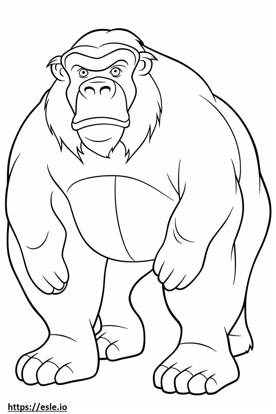 Coloriage Caricature de singe à imprimer