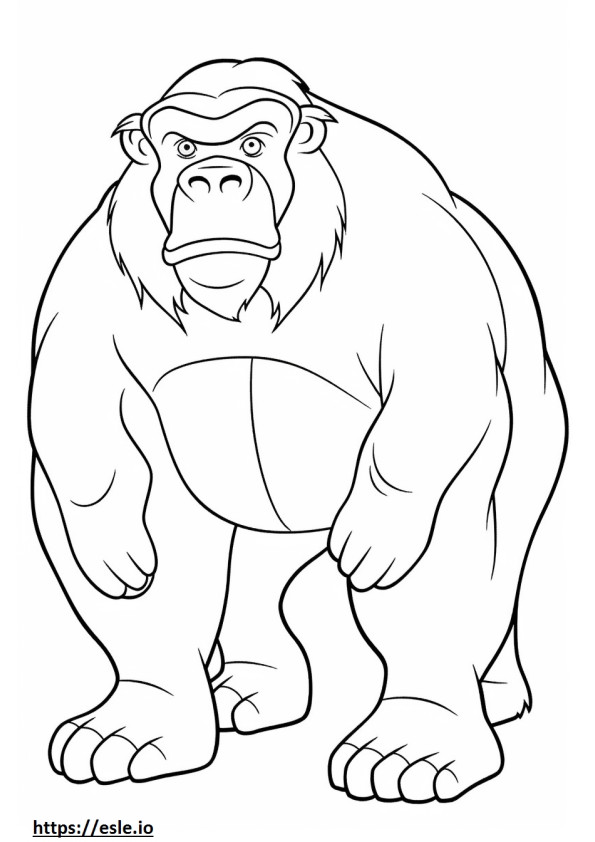 Apina sarjakuva värityskuva