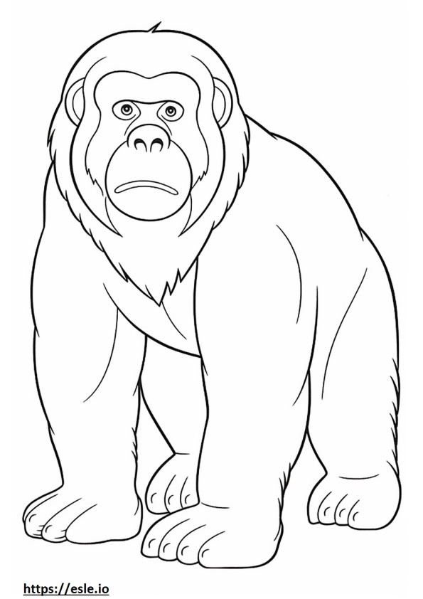 Ape cute coloring page