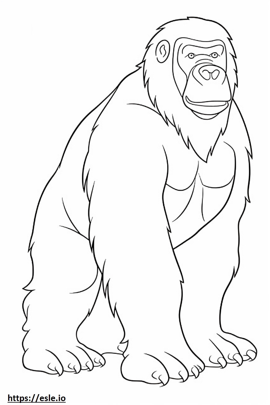Ape cute coloring page