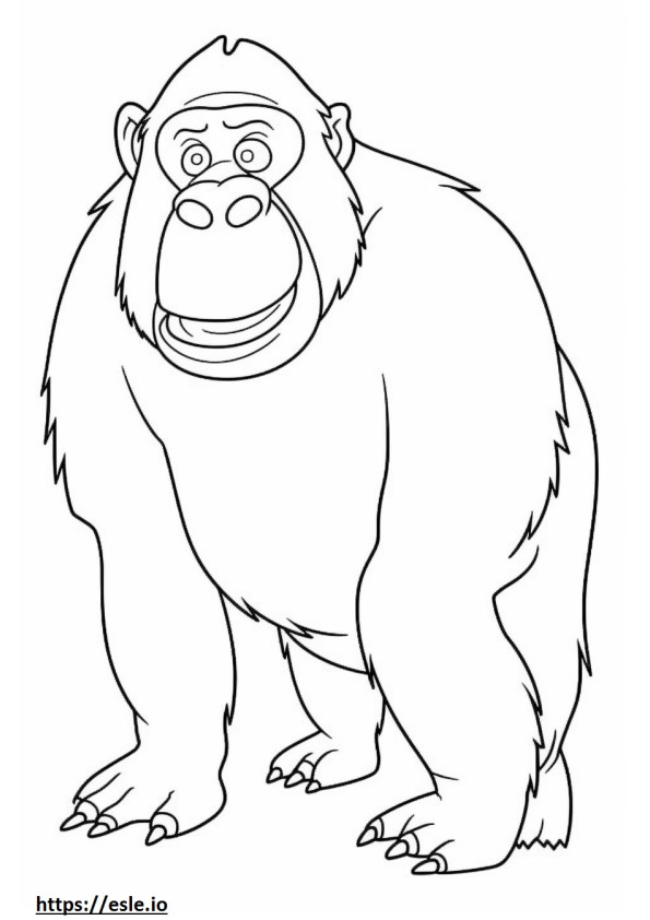 Macaco feliz para colorir