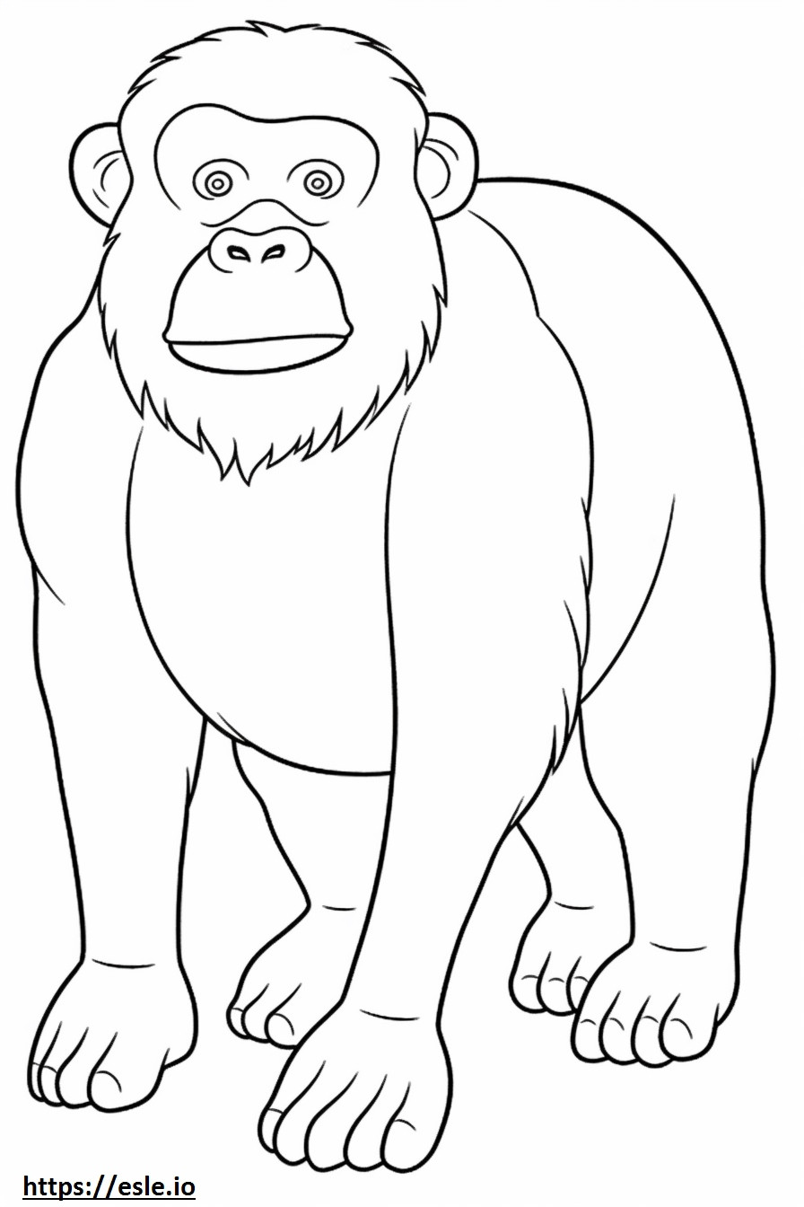 Ape happy coloring page