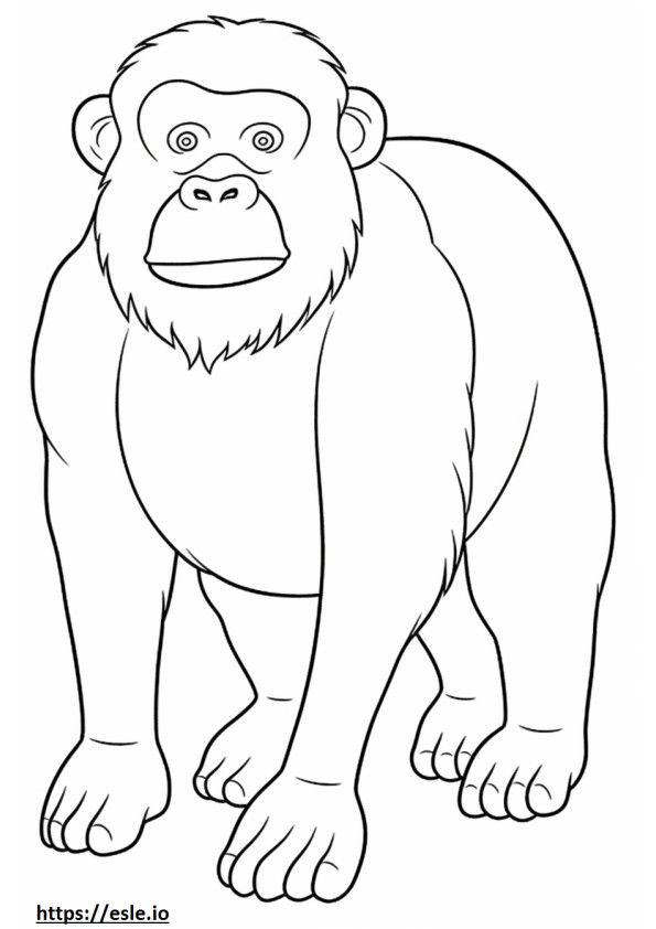 Ape happy coloring page