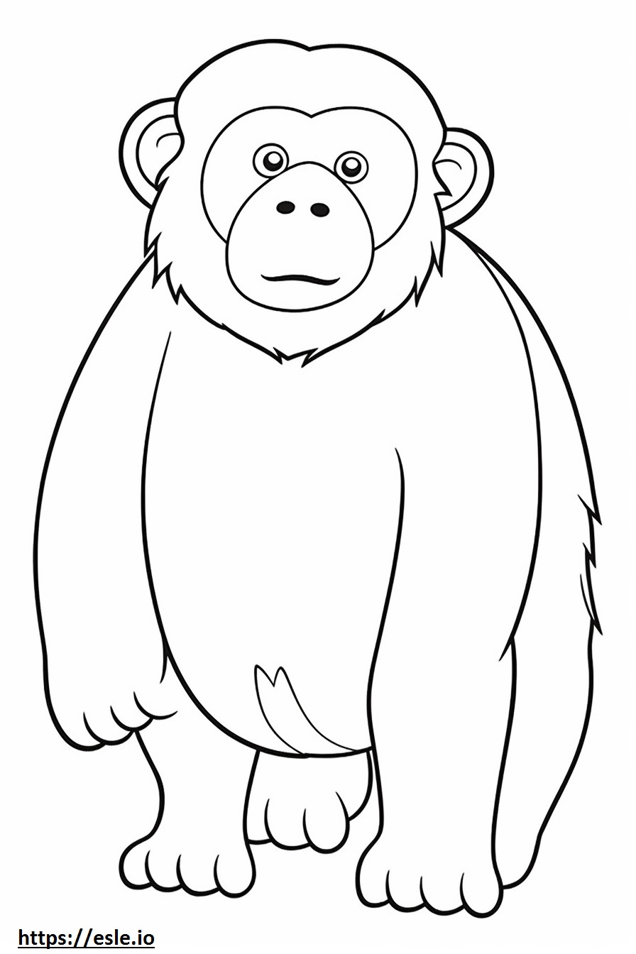 Małpa Kawaii kolorowanka