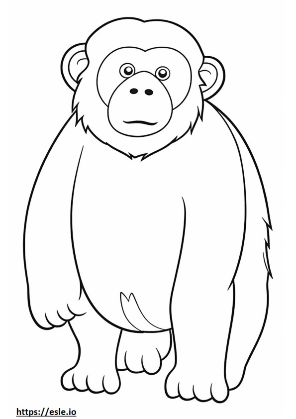 Małpa Kawaii kolorowanka