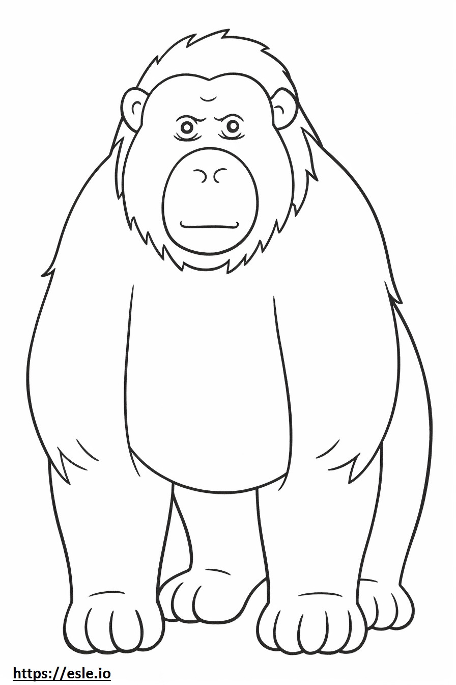 Macaco Kawaii para colorir