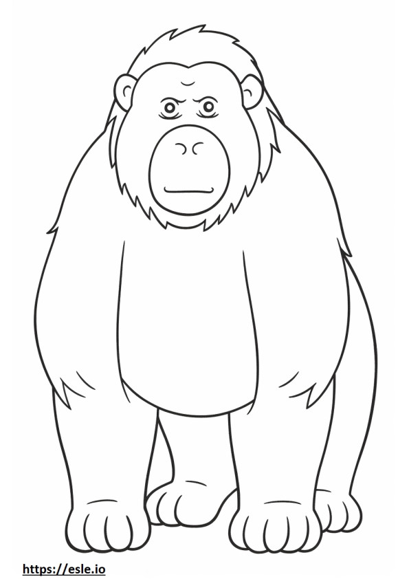 Macaco Kawaii para colorir