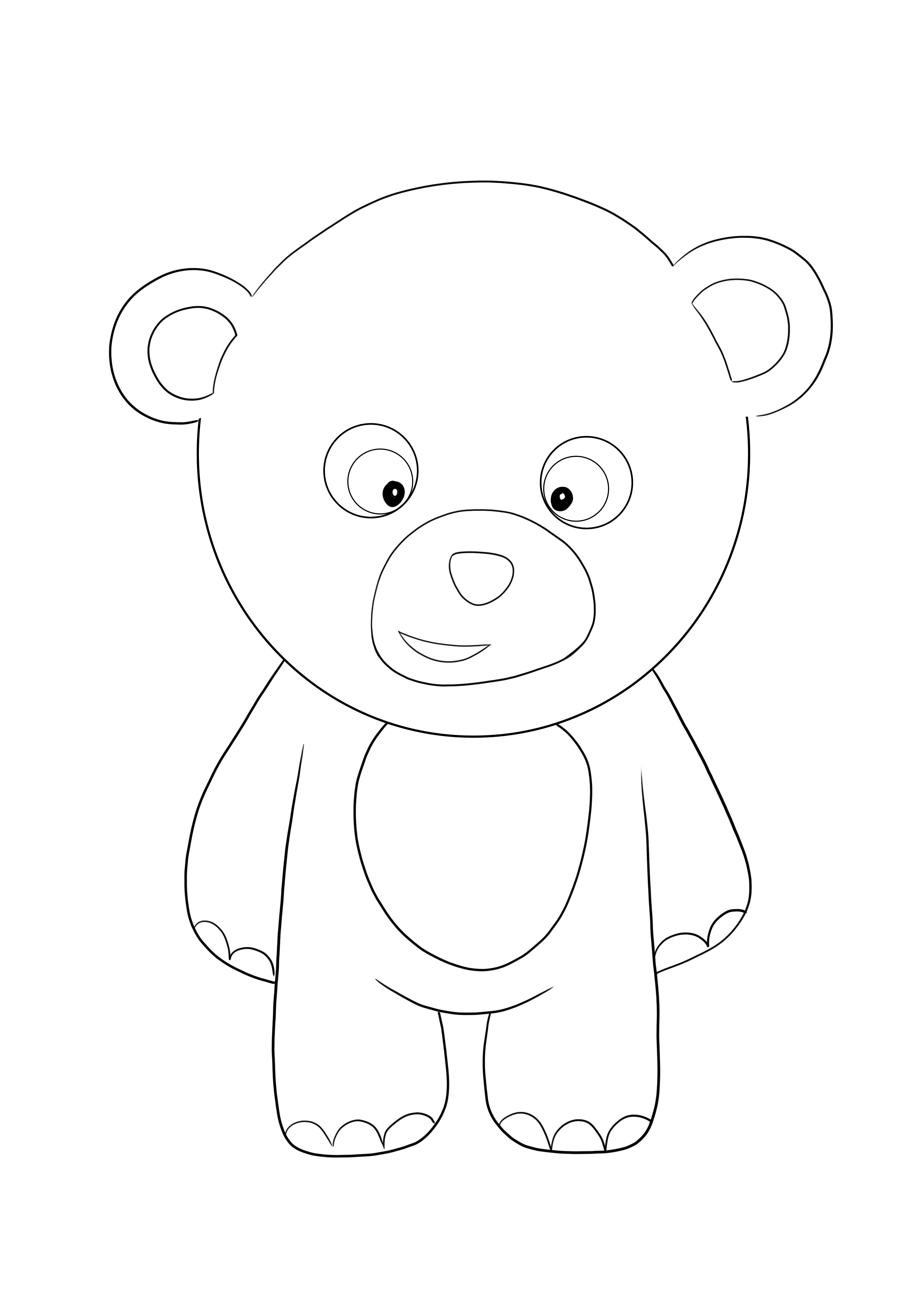 Standing Teddy Bear to download or print for free