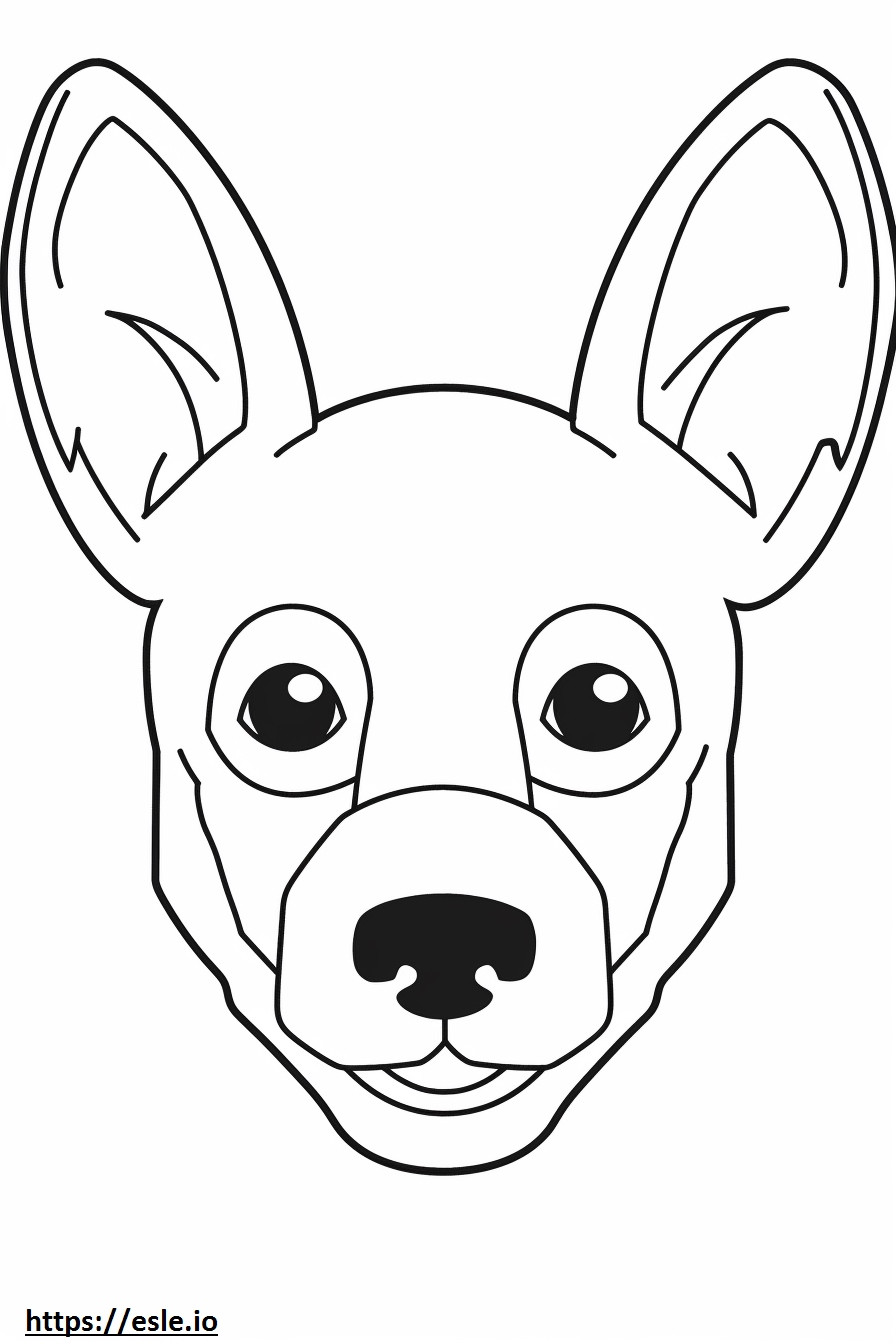 Gezicht van Apple Head Chihuahua kleurplaat kleurplaat