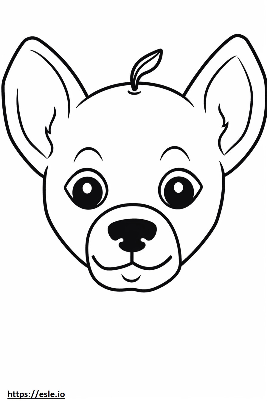 Gezicht van Apple Head Chihuahua kleurplaat kleurplaat