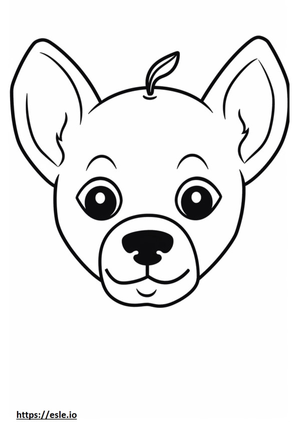 Gezicht van Apple Head Chihuahua kleurplaat