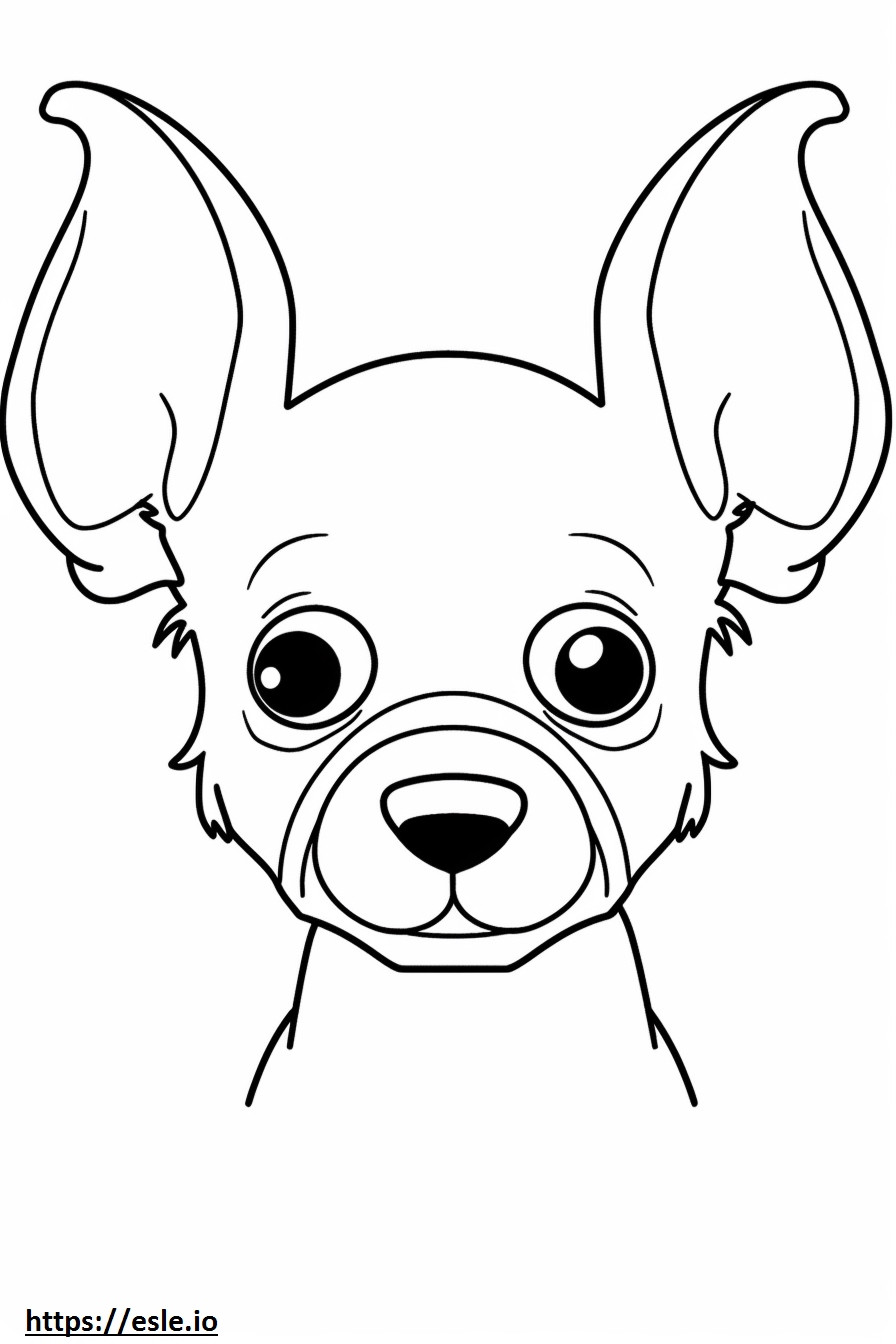 Apfelkopf-Chihuahua-Gesicht ausmalbild