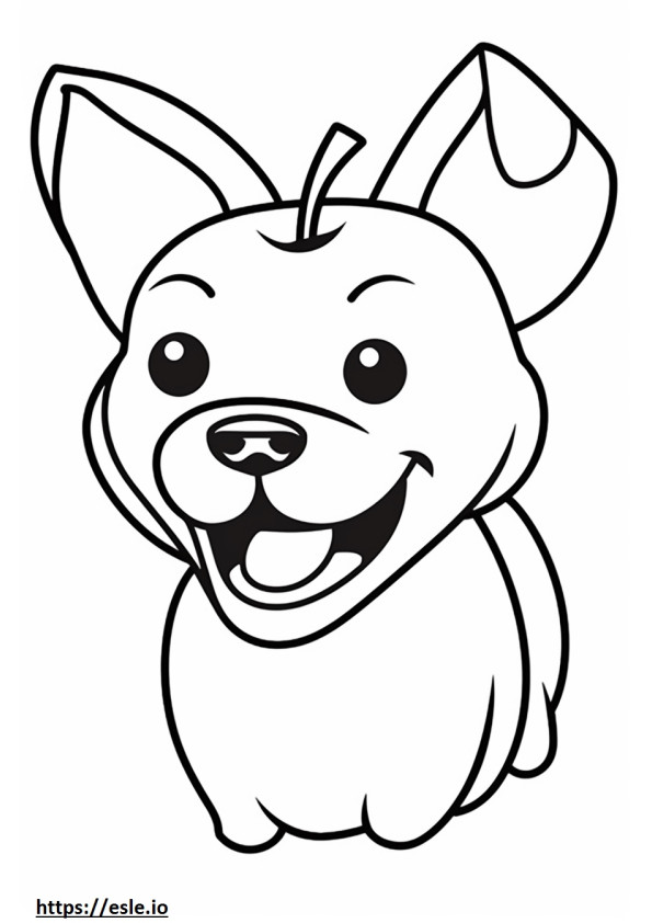 Emoji senyum Kepala Apel Chihuahua gambar mewarnai