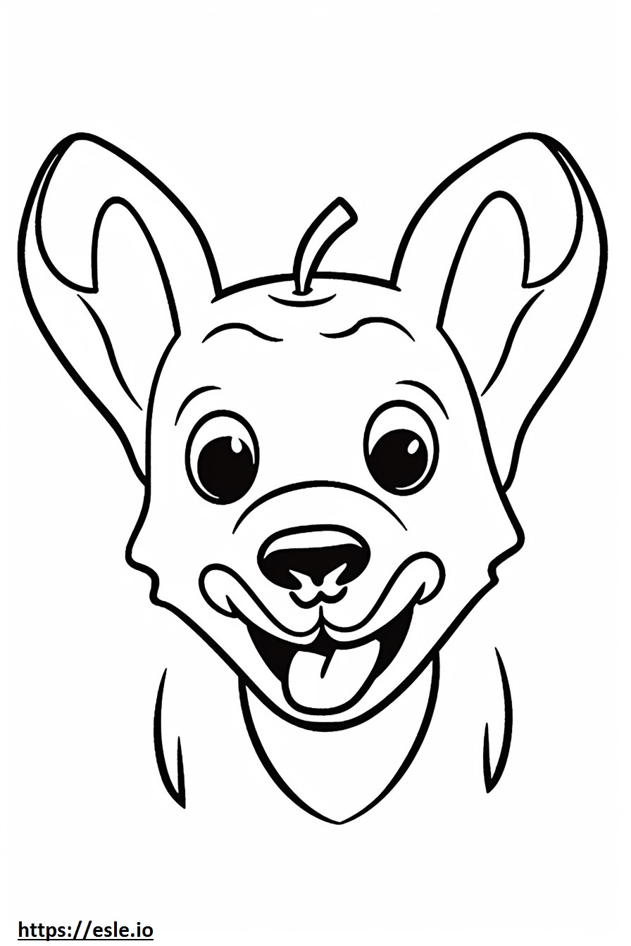 Emoji di sorriso di Chihuahua testa di mela da colorare