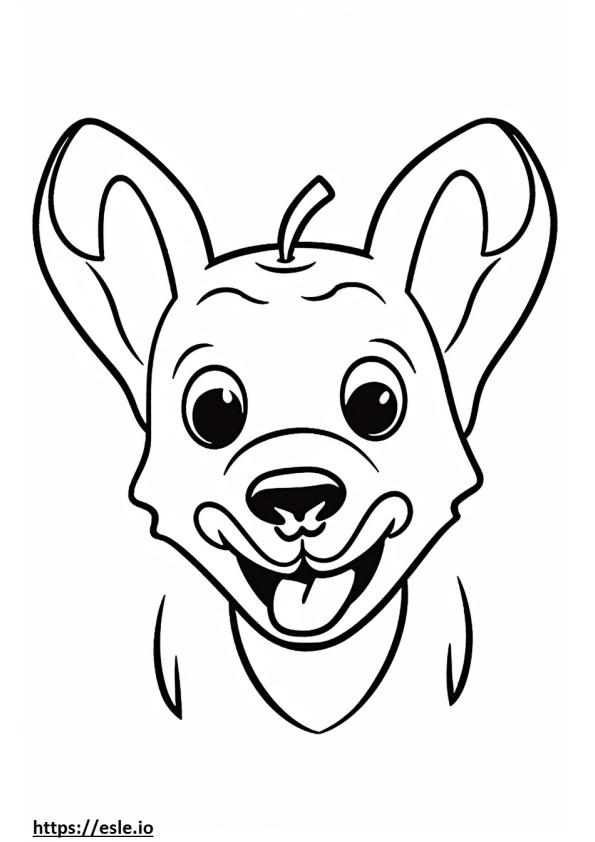 Emoji senyum Kepala Apel Chihuahua gambar mewarnai