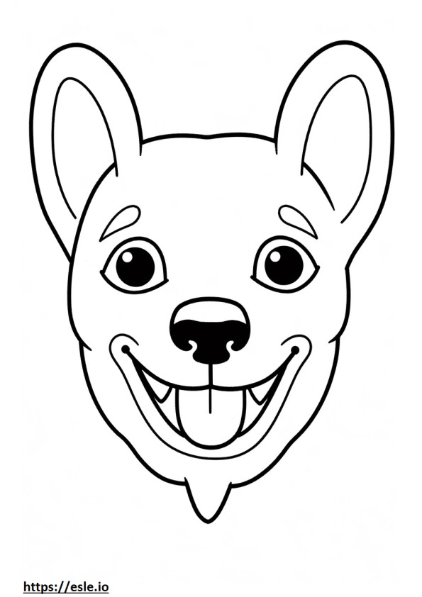 Emoji de sonrisa de chihuahua cabeza de manzana para colorear e imprimir