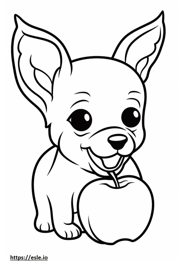 Cucciolo di Chihuahua con testa di mela da colorare