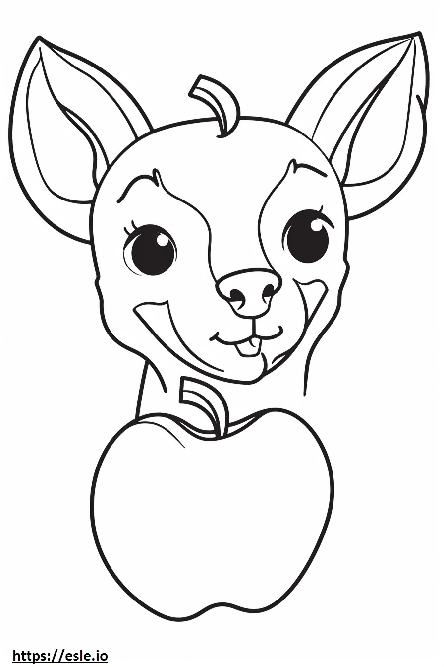 Dibujos animados de chihuahua cabeza de manzana para colorear e imprimir