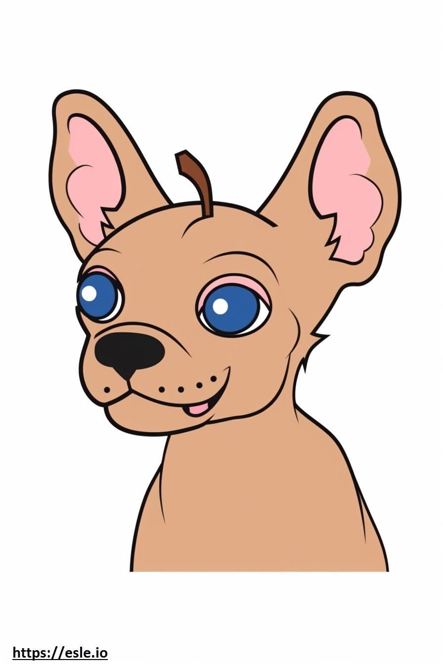 Apple Hoofd Chihuahua-beeldverhaal kleurplaat kleurplaat