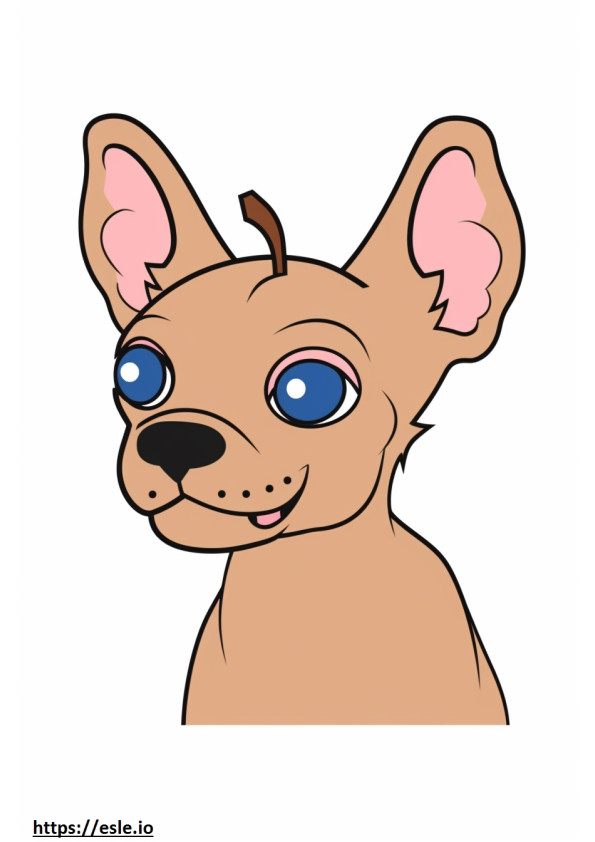 Desen animat Chihuahua cu cap de măr de colorat