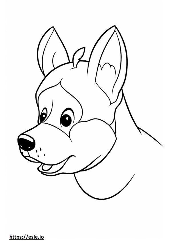 Desenho de Chihuahua com cabeça de maçã para colorir
