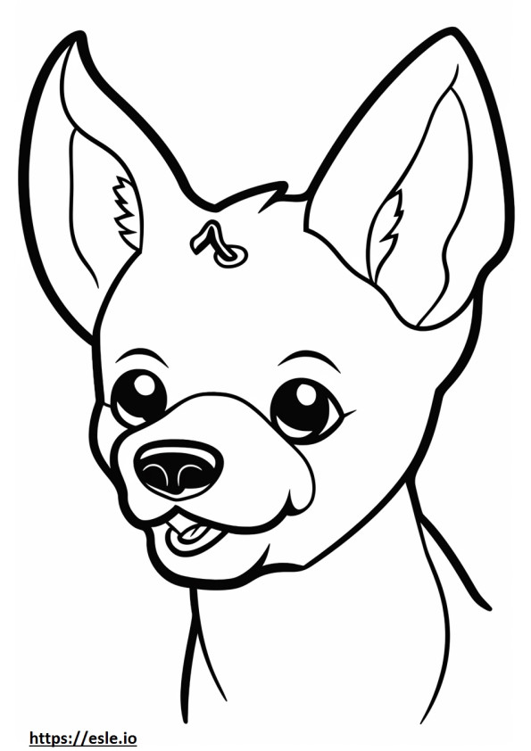 Coloriage Caricature de Chihuahua tête de pomme à imprimer