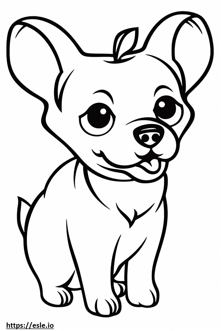 Chihuahua cabeza de manzana lindo para colorear e imprimir