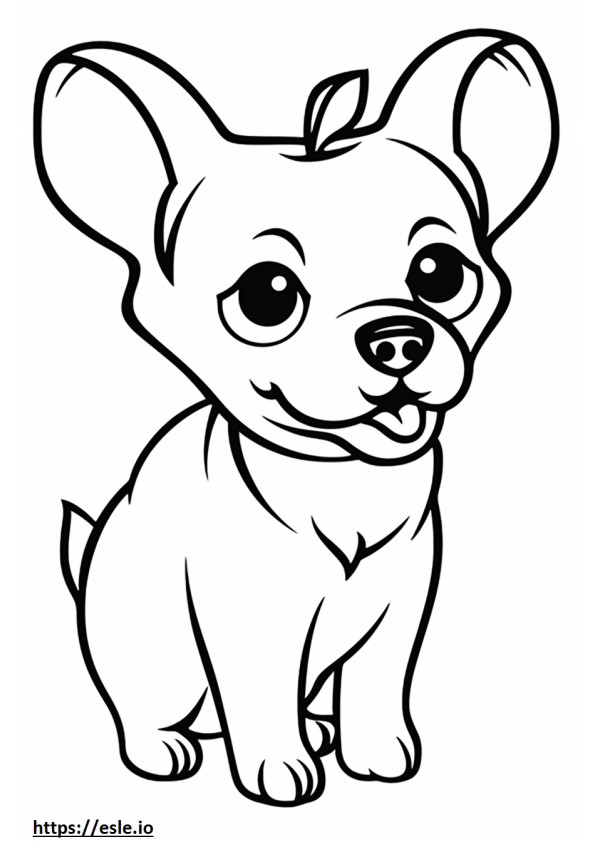 Apfelkopf-Chihuahua süß ausmalbild