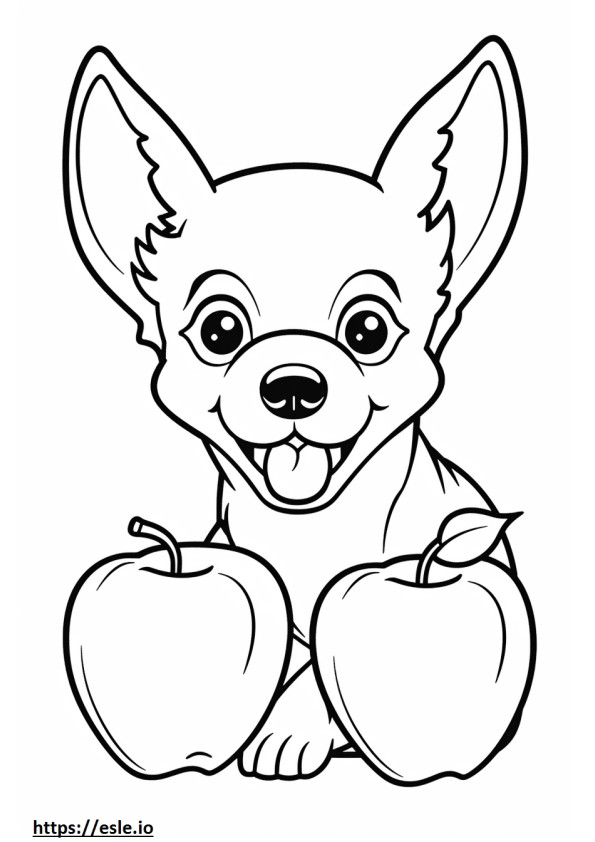 Chihuahua cabeza de manzana lindo para colorear e imprimir