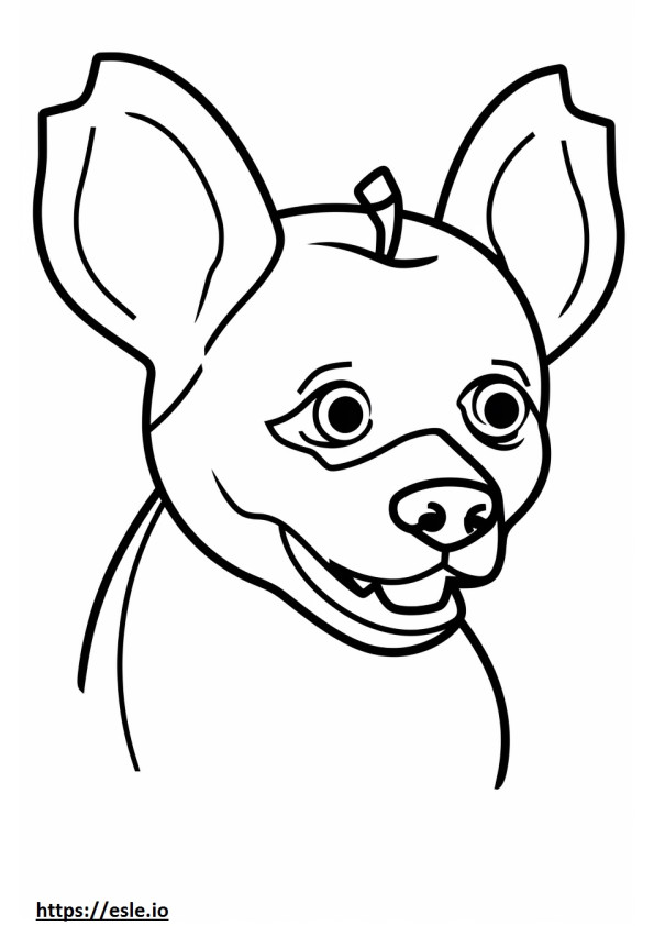 Chihuahua cabeza de manzana feliz para colorear e imprimir