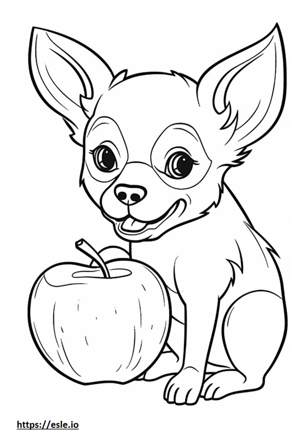 Apple Head Chihuahua Playing coloring page