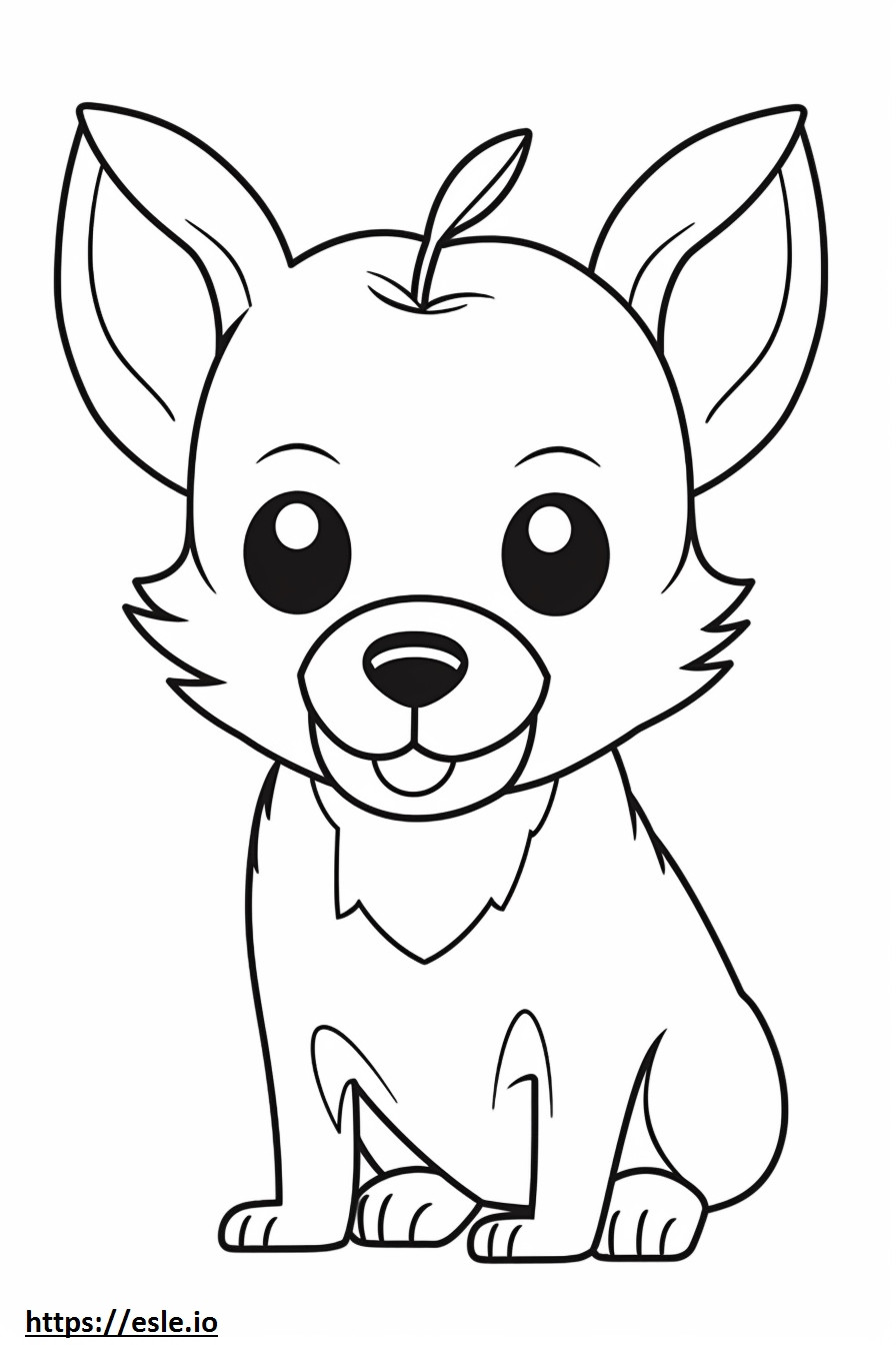 Apple Head Chihuahua Kawaii coloring page