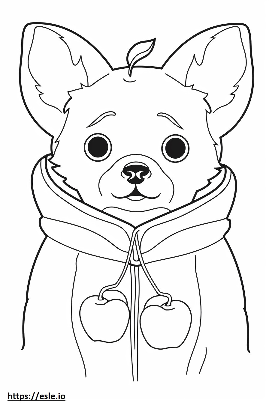 Apple Head Chihuahua Kawaii coloring page