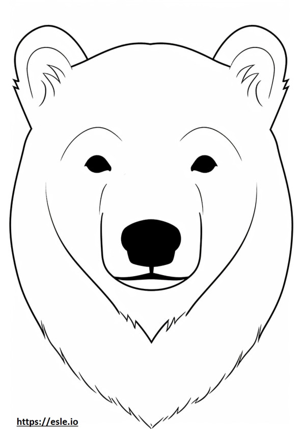北極キツネの顔 ぬりえ - 塗り絵