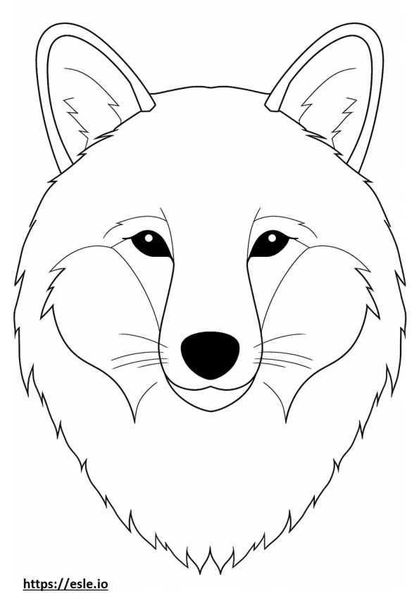 Arctic Fox face coloring page