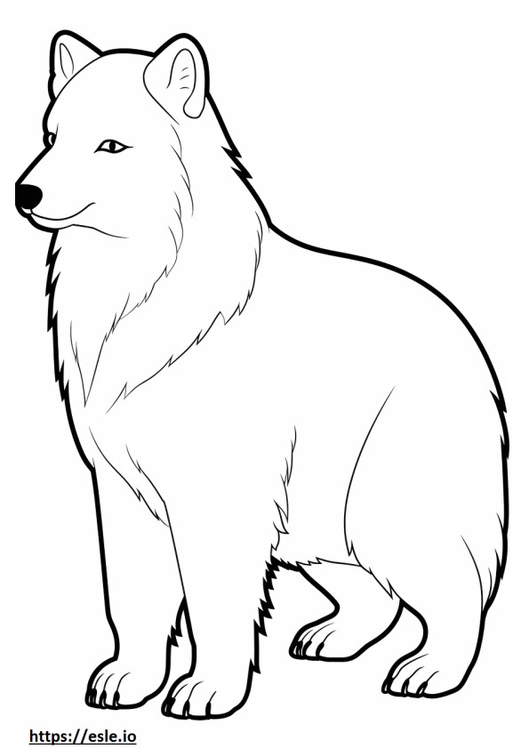 Arctic Fox întregul corp de colorat