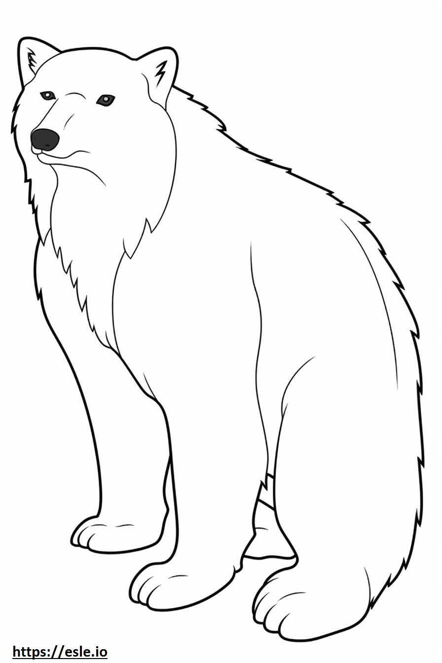 Pełne ciało lisa polarnego kolorowanka
