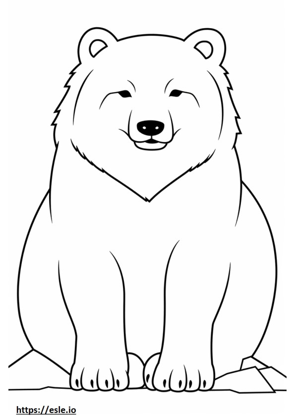 Emoji de sorriso de raposa ártica para colorir