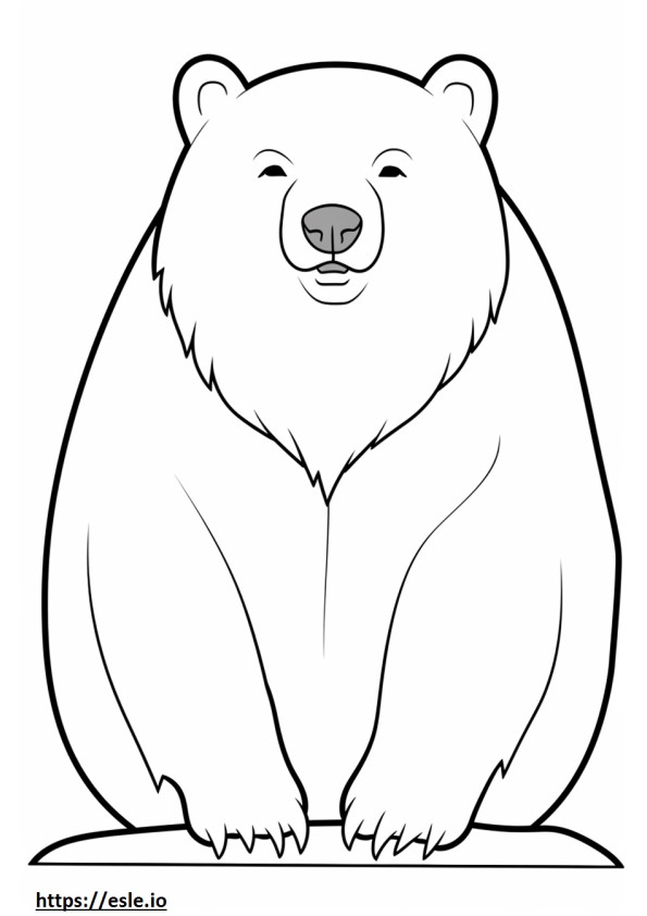 Emoji de sonrisa de zorro ártico para colorear e imprimir