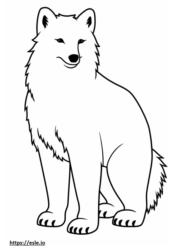 Arctic Fox cartoon coloring page