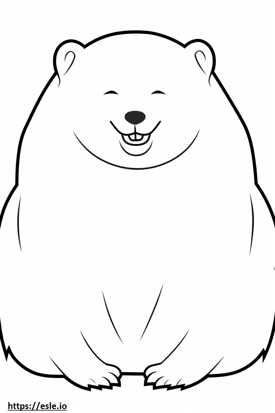 北極キツネの笑顔の絵文字 ぬりえ - 塗り絵
