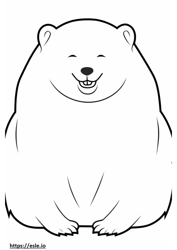 Emoji de sonrisa de zorro ártico para colorear e imprimir