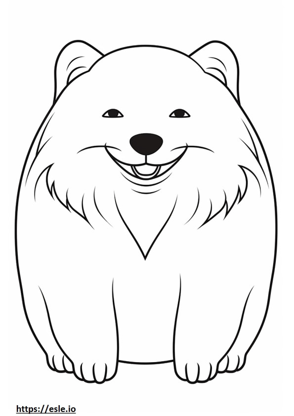 Emoji de sorriso de raposa ártica para colorir