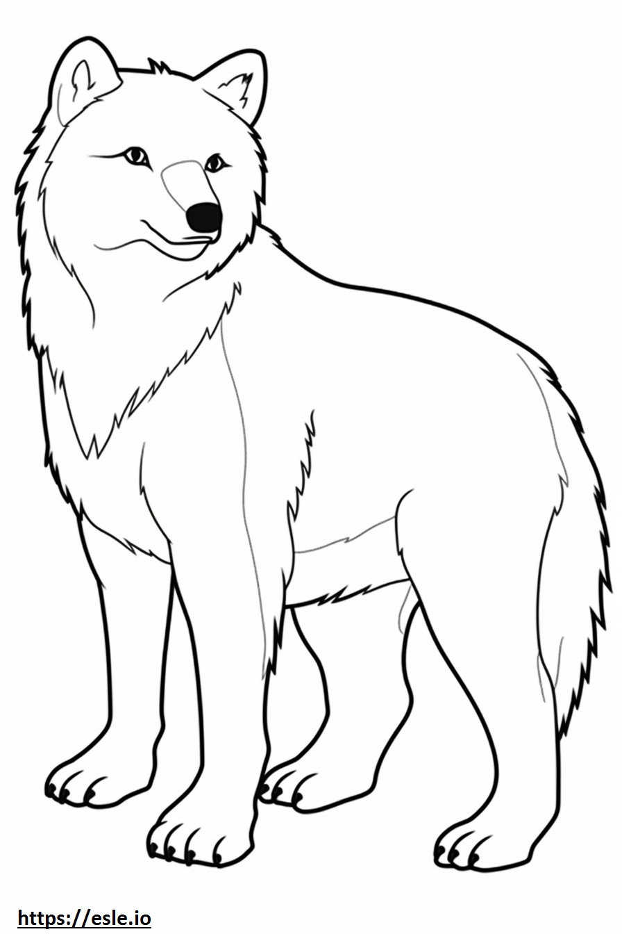 Coloriage Caricature de renard arctique à imprimer