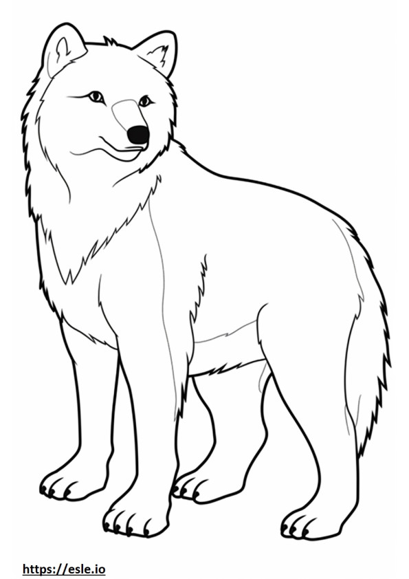 Dibujos animados de zorro ártico para colorear e imprimir