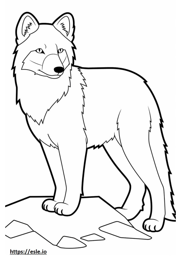 Dibujos animados de zorro ártico para colorear e imprimir
