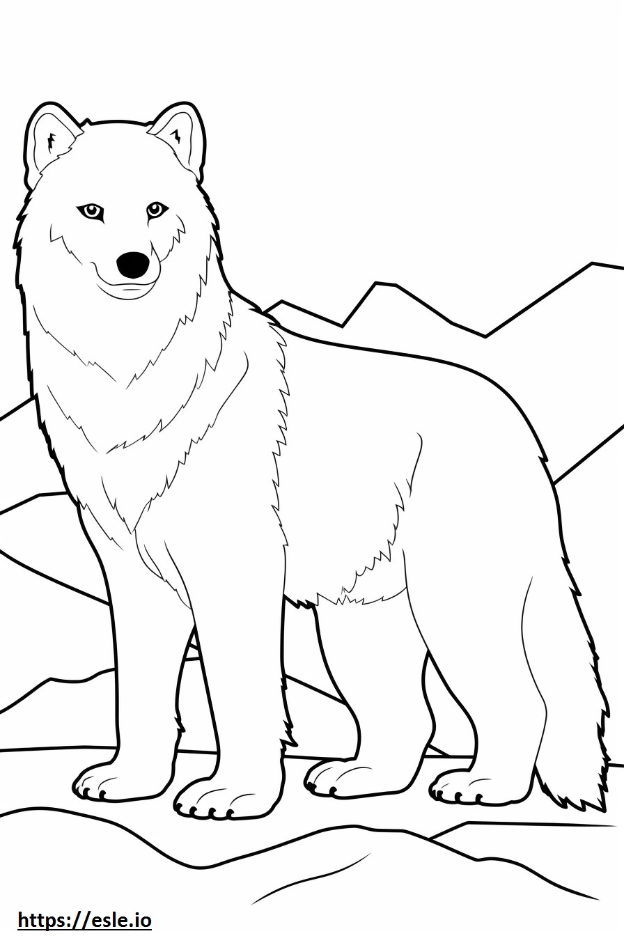 Arctic Fox cute coloring page